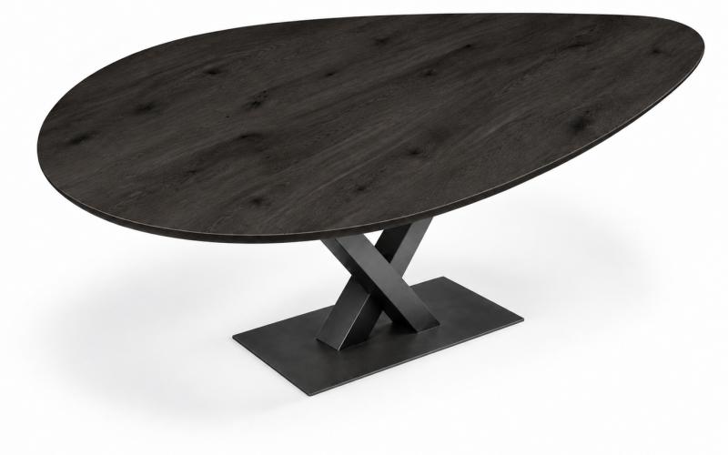 Eiken druppeltafel 150 x 120 cm met verjongde rand